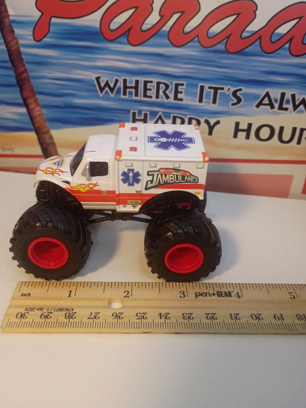 Lot Of 2 Monster Jam Monster Trucks Jambulance & Rescue Ranger 1/64 Scale